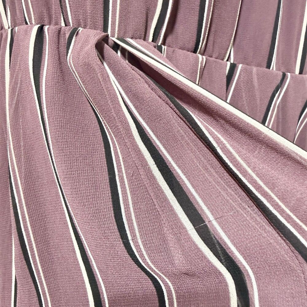 Torrid Mauve Purple Stripe Chiffon Midi Dress Pockets  Size 2X - Picture 5 of 10